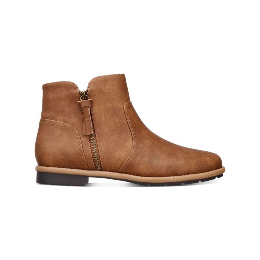 STYLE & COMPANY Womens Brown Zipper Oaklynn Almond Toe Block Heel Booties 5.5 M - Picture 3 of 4